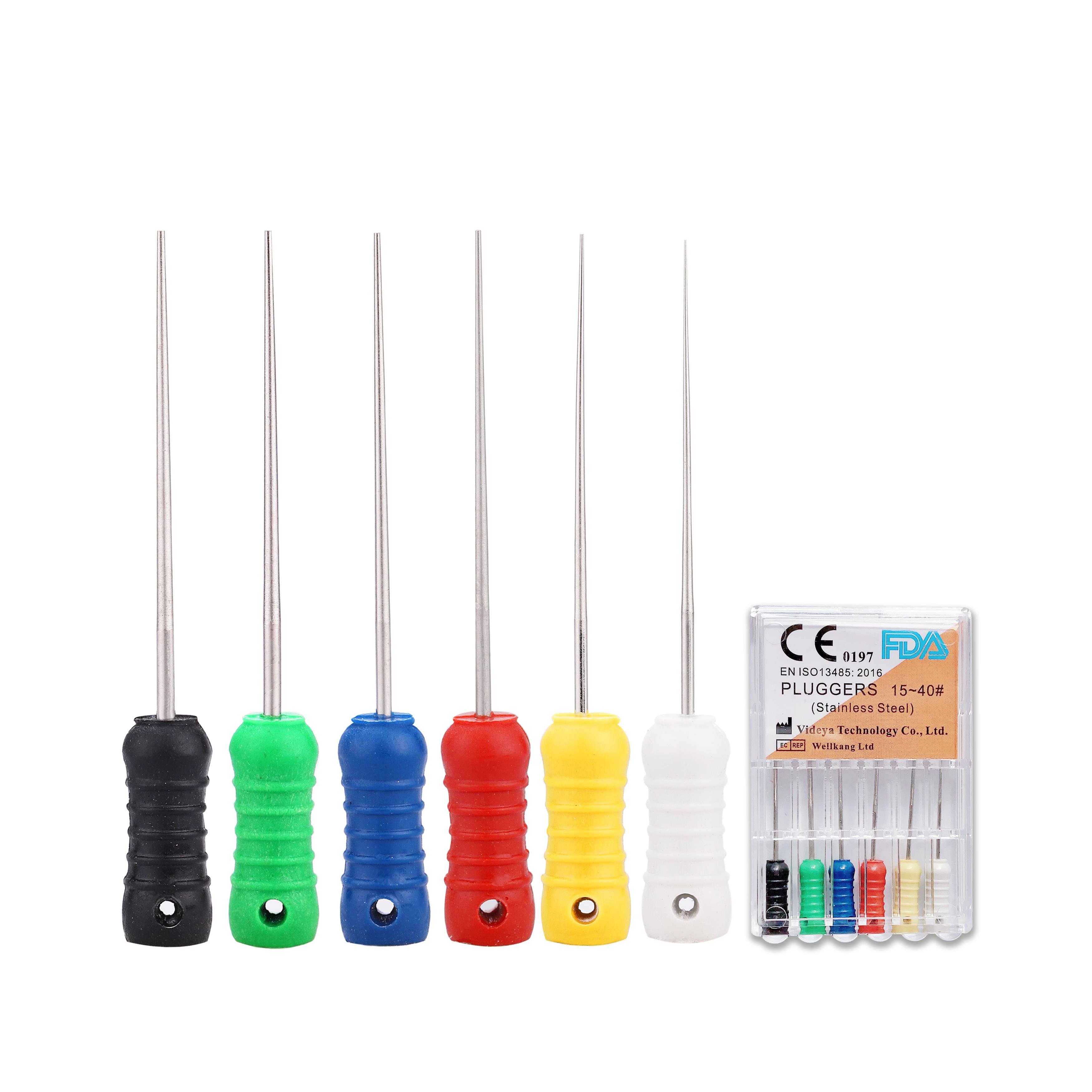 Videya Plugger Eğe 15/40 Asorti – SybronEndo Finger Plugger, ISO Taper, Vertikal Kondenzasyon için Manuel Endodonti Eğesi