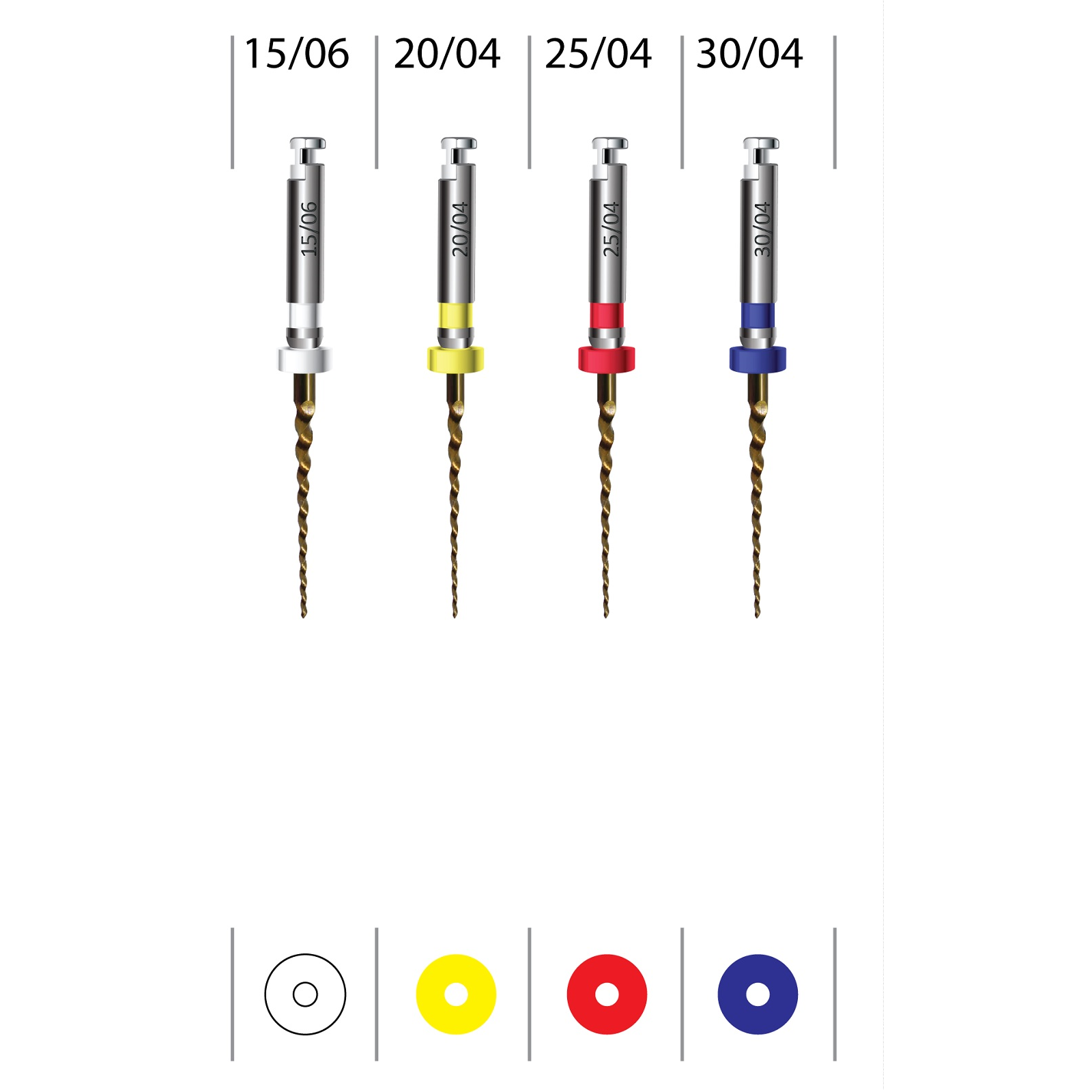 EndoArt Pedo Gold Ni-Ti Döner Kanal Eğesi Pedo Kit 1 (3'lü Paket)