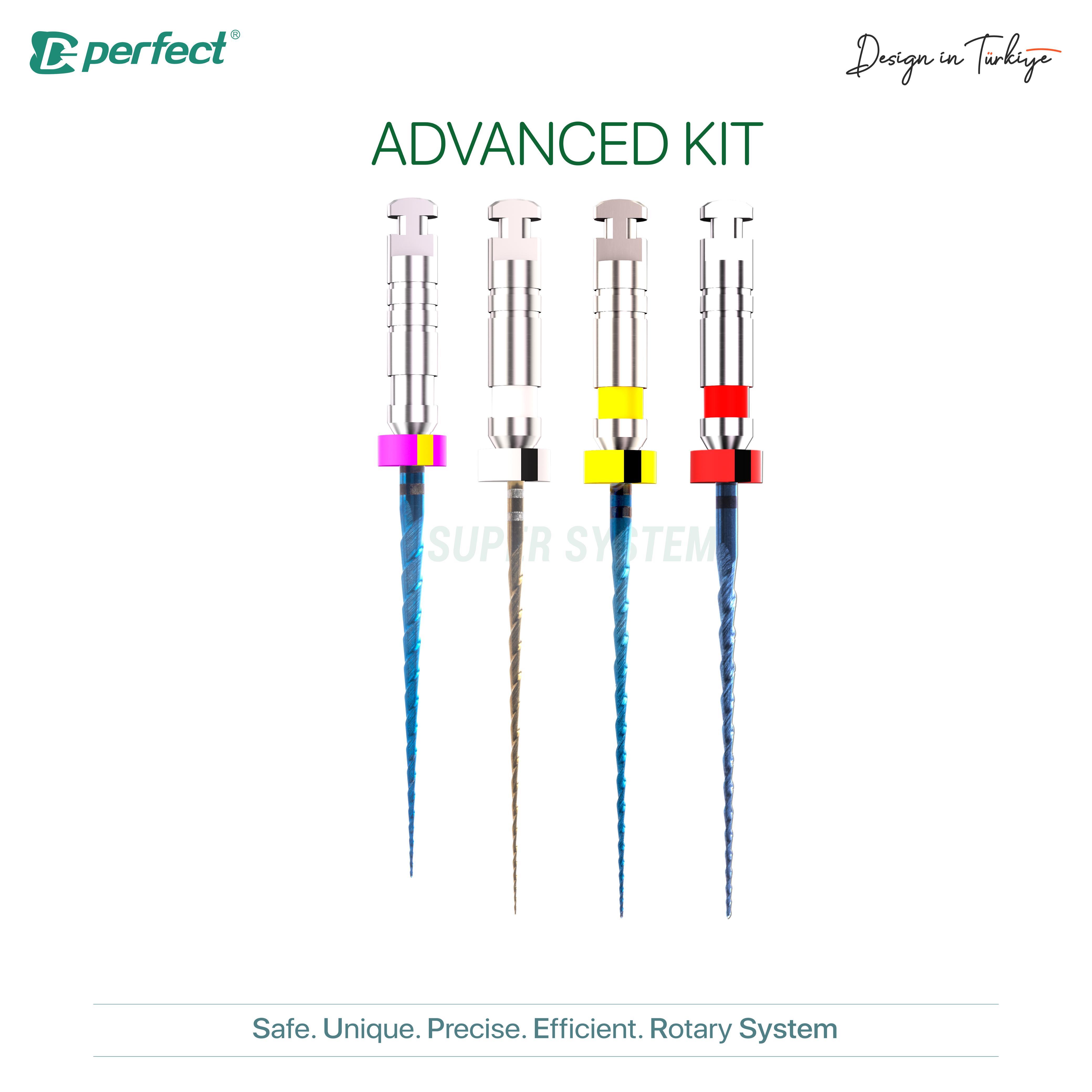 Perfect Super System Advanced Kit Eğe Asorti 4'lü Rotary Sistem Eğe Seti