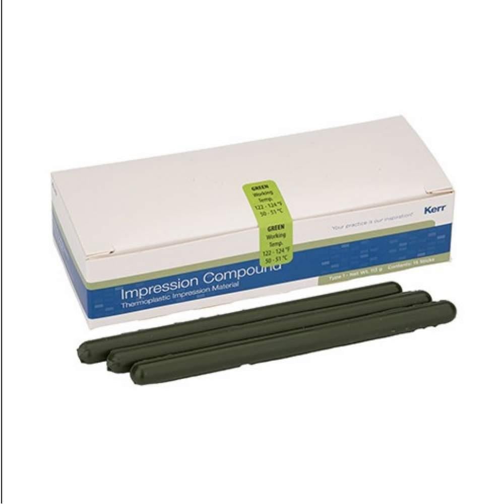 Kerr Yeşil Çubuk Impression Compound (444) - Protez Kenar Belirleme Mumu, 15 Çubuk (113g)