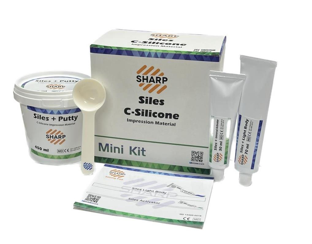 Sharp Siles C Tipi Silikon Ölçü Maddesi Mini Kit (Putty 450ml + Light Body 70ml + Aktivatör 30ml)
