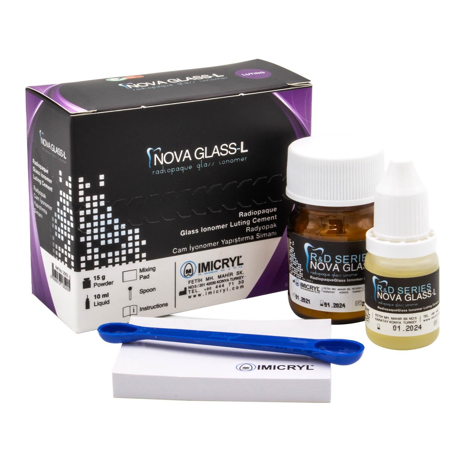 Imicryl Nova Glass L Radyopak Cam İyonomer Yapıştırma Simanı