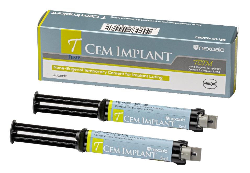 Nexobio T-Cem İmplant Yapıştırıcısı - Geçici Simantasyon Simanı (2x5ml Automix Şırınga + 10 Karıştırma Uç)