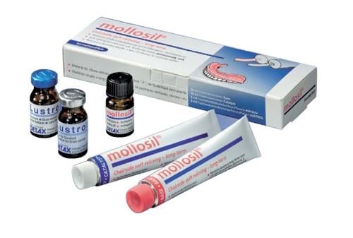 Detax Mollosil Yumuşak Besleme Materyali A-Silikon Bazlı Soğuk Kür Protez Tamir ve Relining Seti