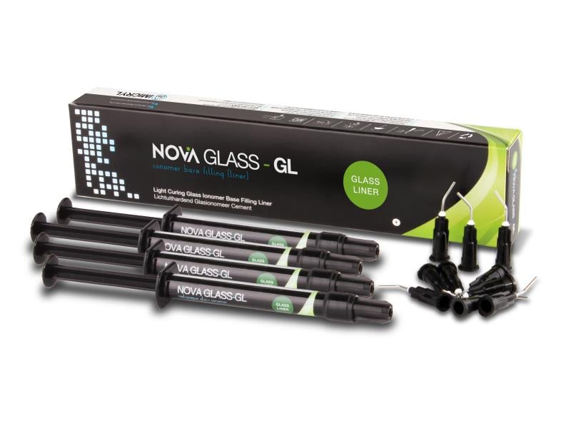 Imicryl Nova Glass GL Glass Liner 2'li Set - Cam İyonomer Kavite Örtücü ve Liner