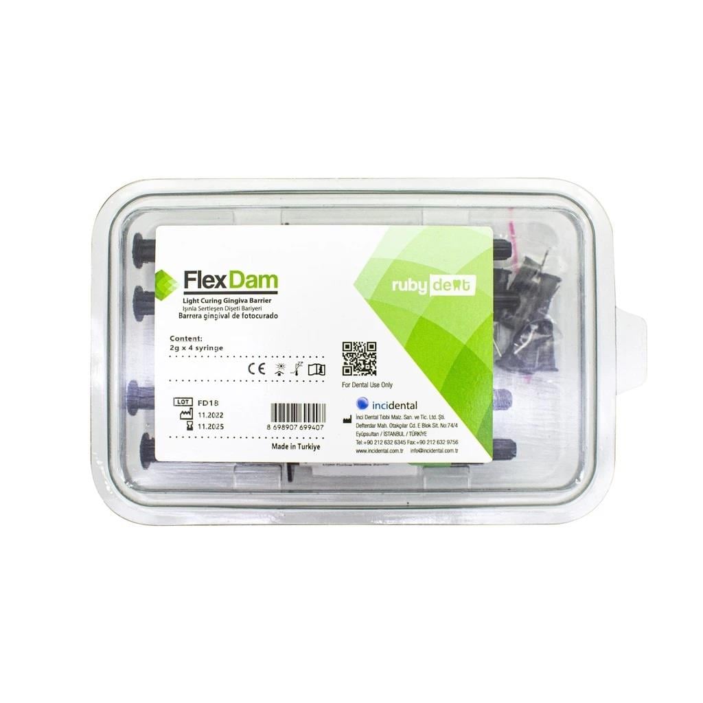 RUBY FlexDam Işıkla Sertleşen Diş Eti Bariyeri (4 x 2 gr Şırınga) - Rubydent