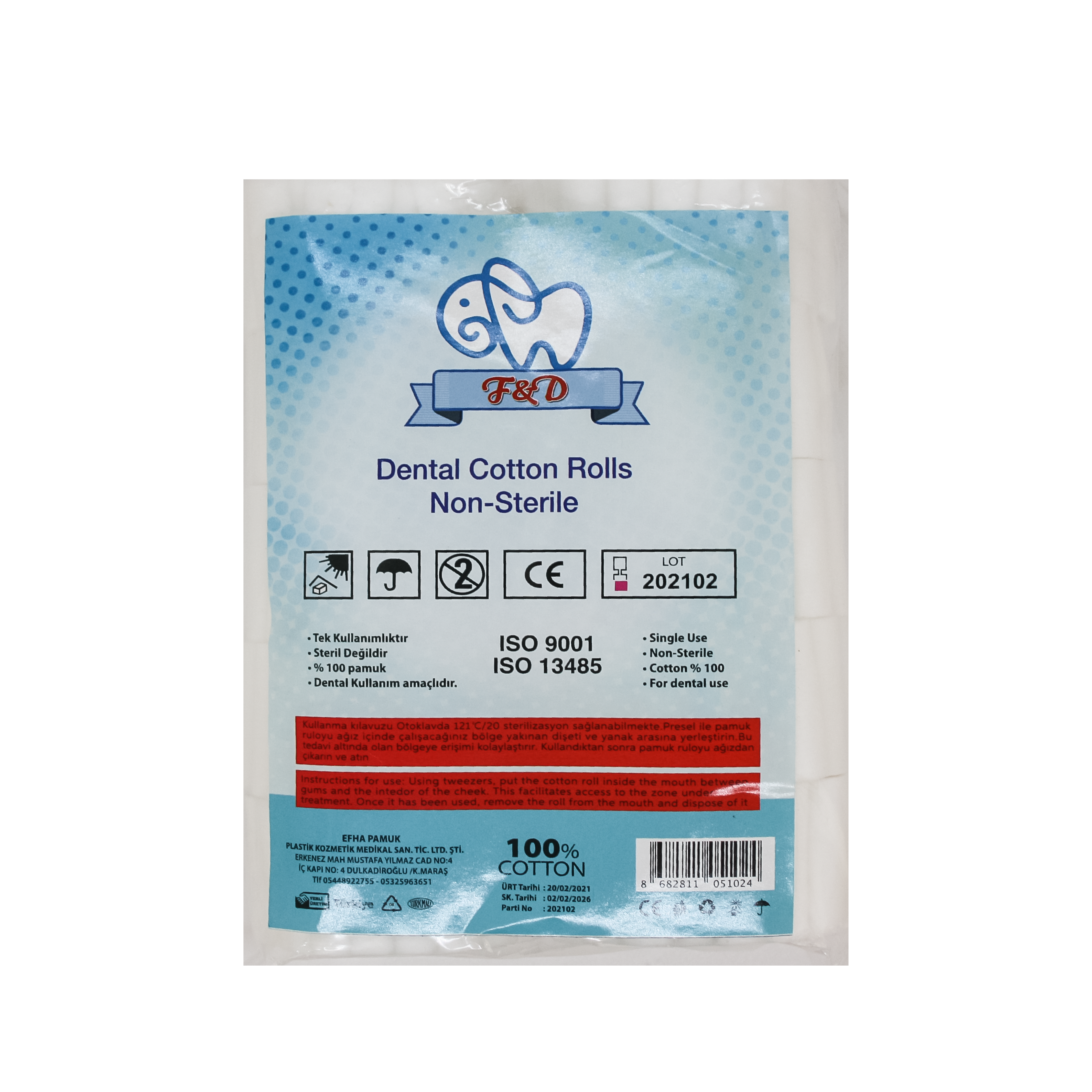 Omega Rulo Pamuk 2 No - Dental Kullanım İçin Steril Pamuk Rulo