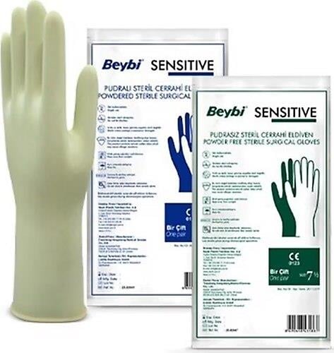 Beybi Steril Pudrasız Cerrahi Eldiven - 50'li Kutu
