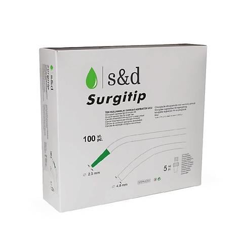 Steril Cerrahi Aspiratör Ucu 100'lü Kutu (5 Adet Adaptörlü) - Dental Tükürük Emici