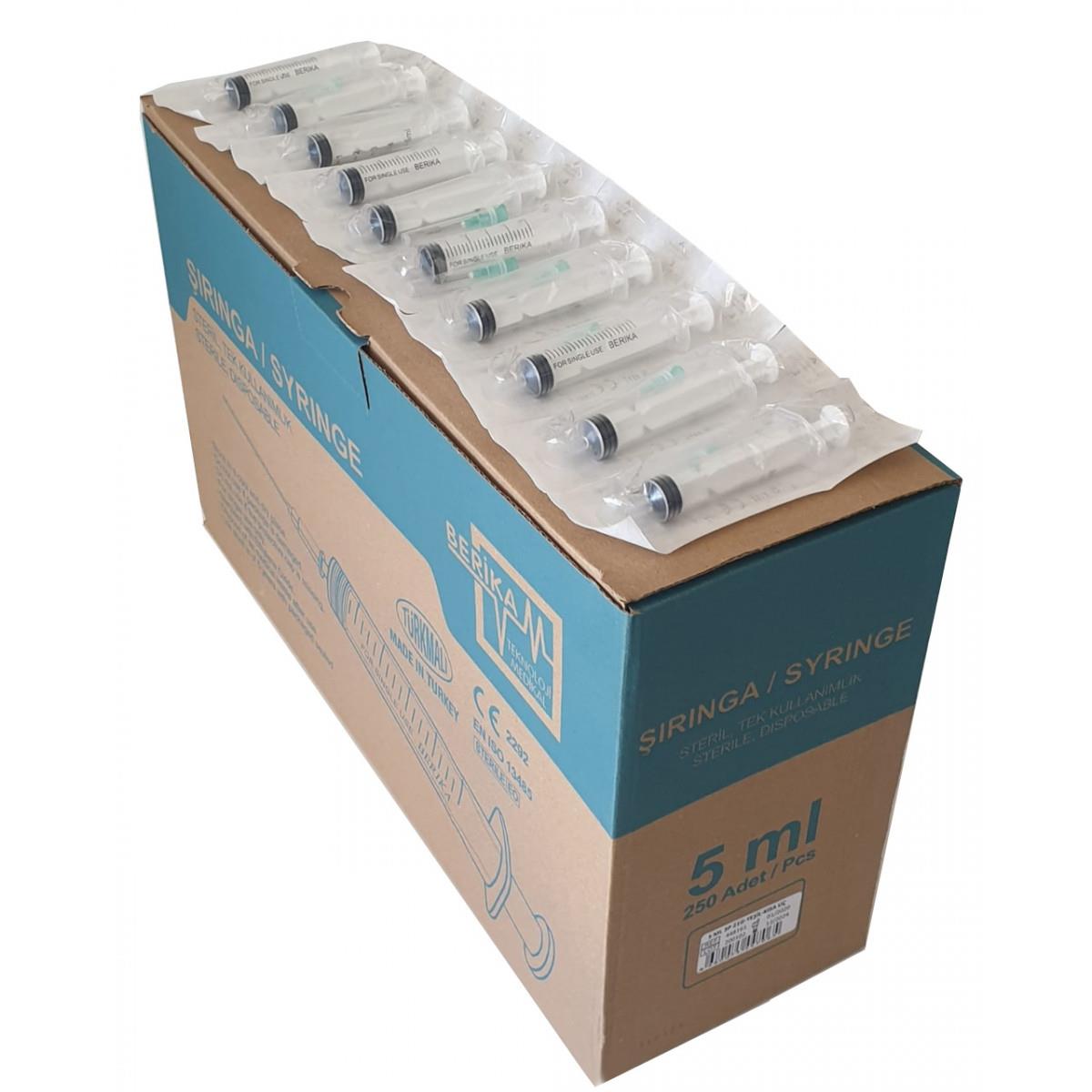 Berika Steril Enjektör 5 ml - 250'li Paket