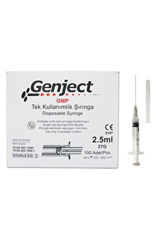 Genject Steril Dental Enjektör 2 ml - Luer ve Luer-Lock Gövde Seçenekli, 27G İğneli