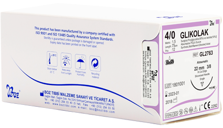 Boz Sütür PGLA Glikolak Emilebilir Cerrahi Ameliyat İpliği - Steril, Antibakteriyel, Multiflaman