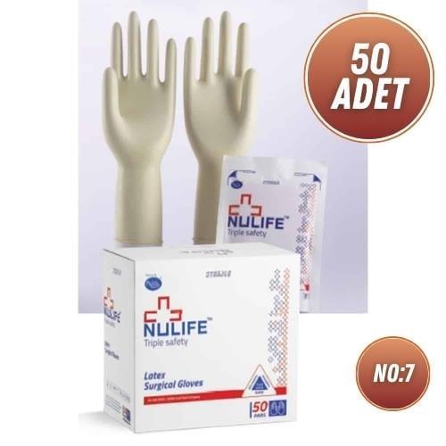 Nulife Lateks Cerrahi Eldiven Pudralı (50 Çift)